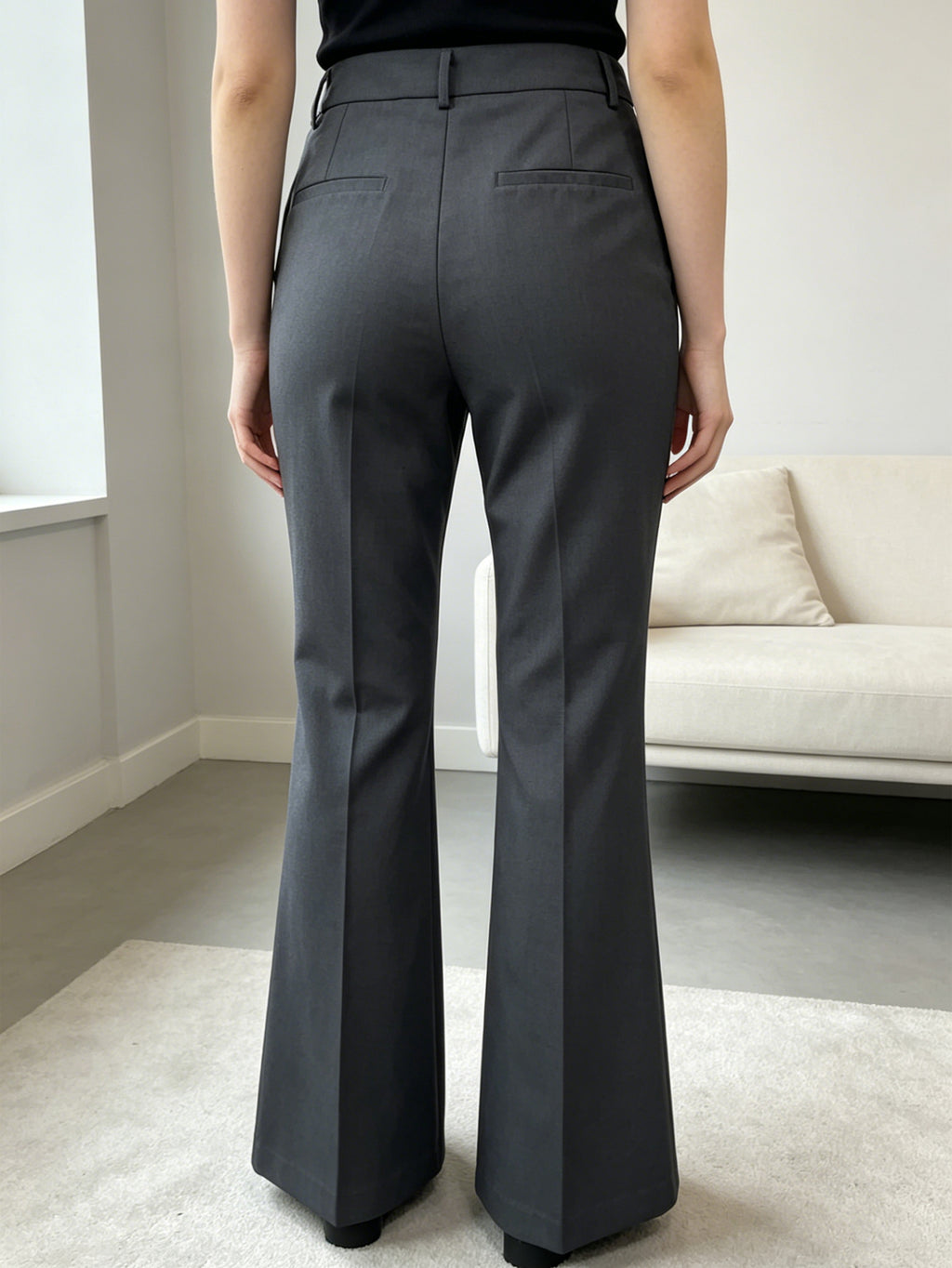 Chic Grey Tailored Flare Pants Perfect for Work & Elevated Casual