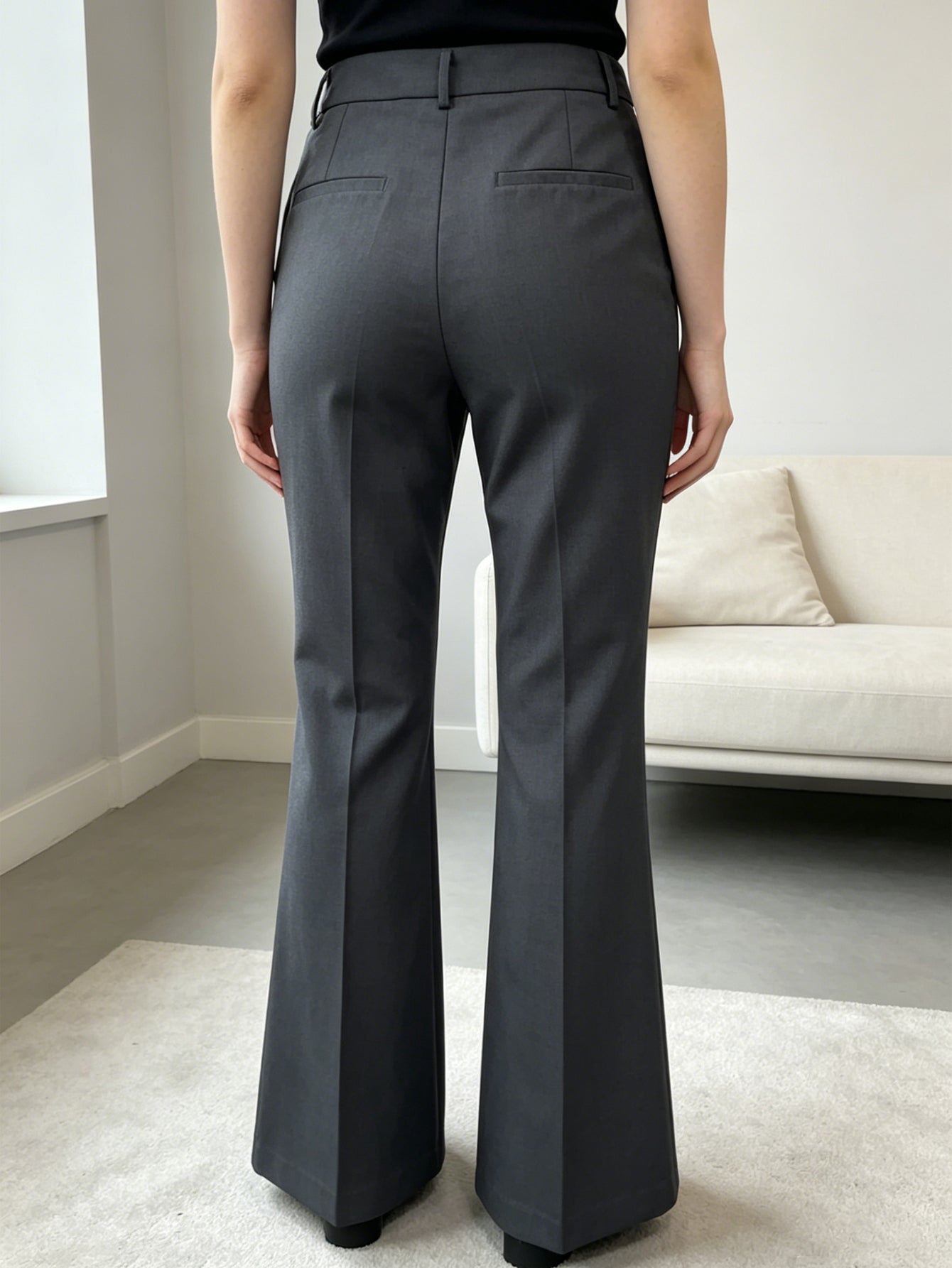 Chic Grey Tailored Flare Pants Perfect for Work & Elevated Casual